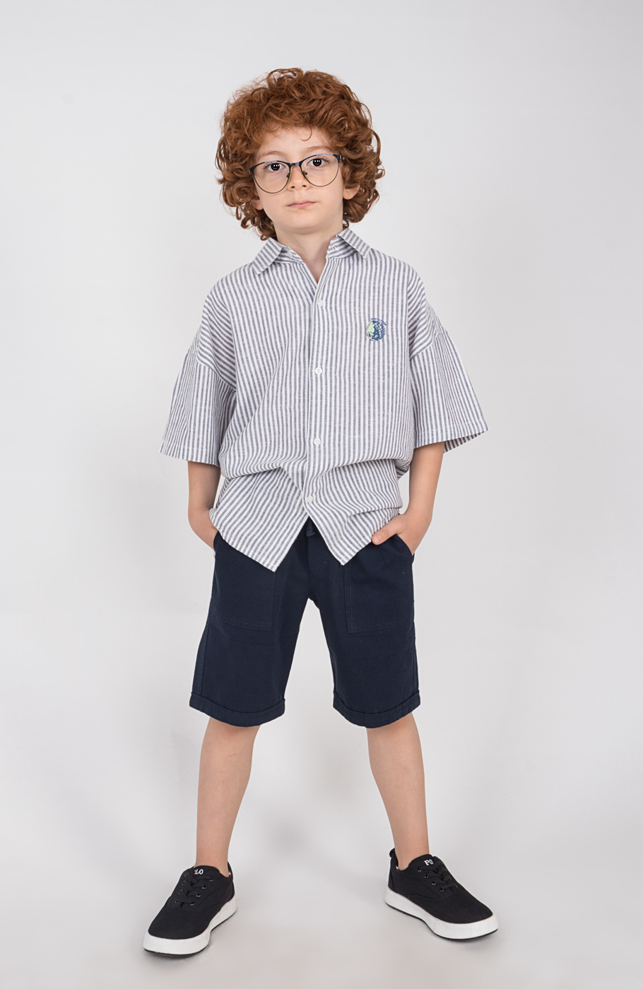 شومیز آستین کوتاه راه راه