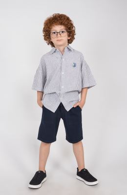 شومیز آستین کوتاه راه راه