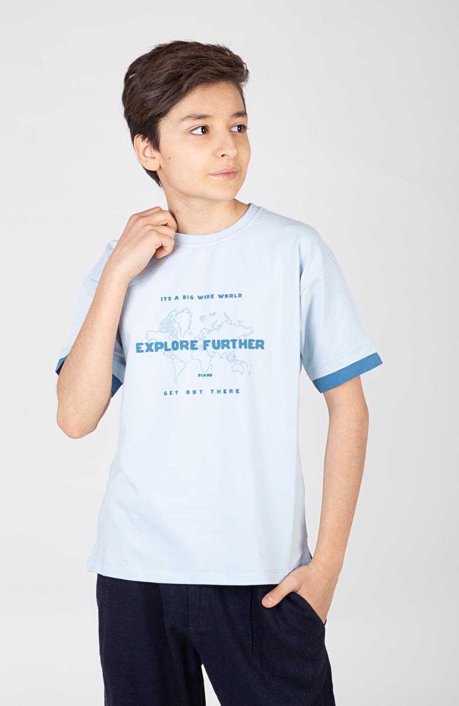 تیشرت یکرولایکرا آستین دوبل نارنگ