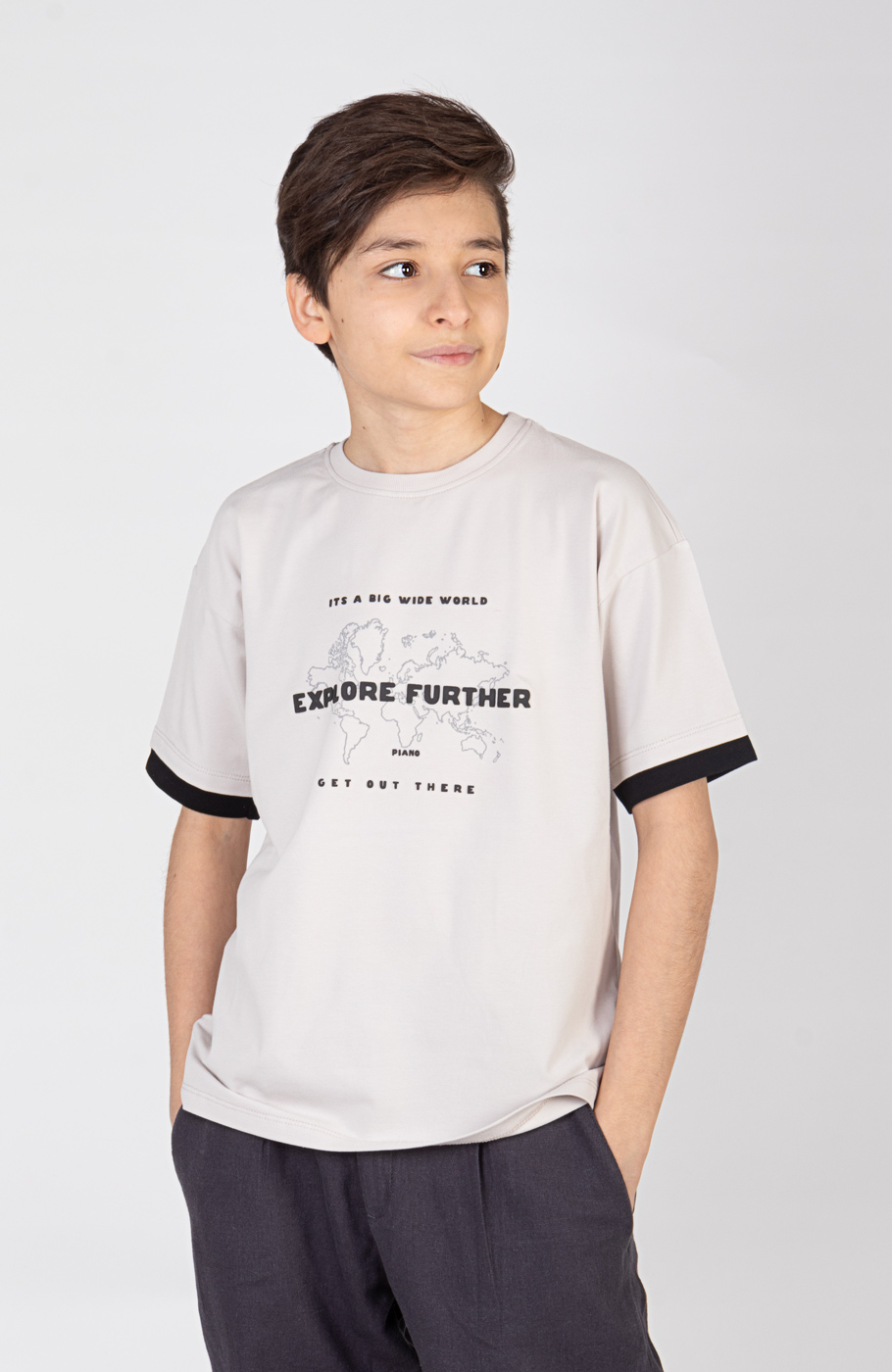 تیشرت یکرولایکرا آستین دوبل نارنگ