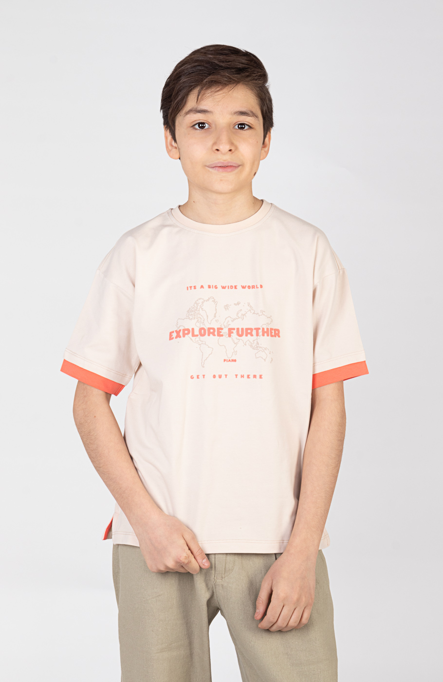 تیشرت یکرولایکرا آستین دوبل نارنگ