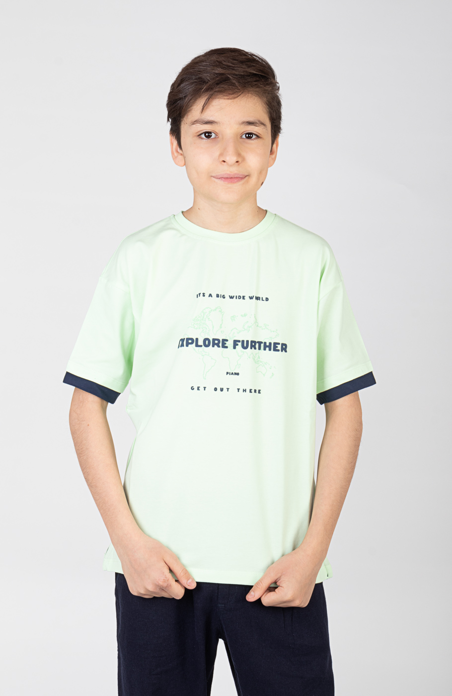 تیشرت یکرولایکرا آستین دوبل نارنگ