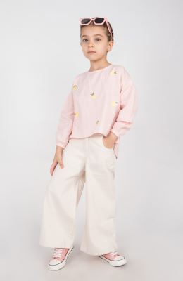 بلوز لینن اسلپ آستین مچ کش دار