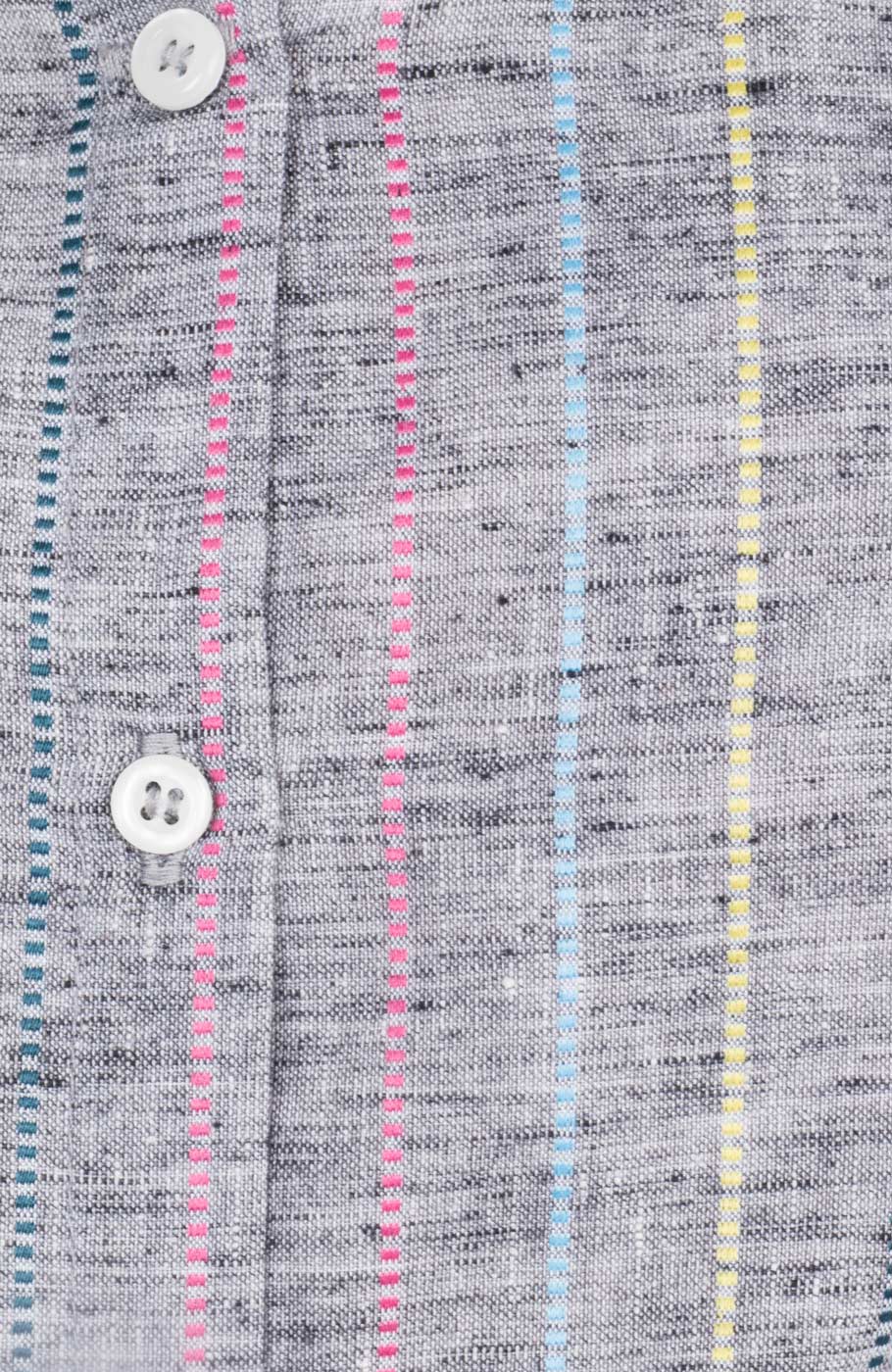 شومیز لینن راه راه آستین کوتاه