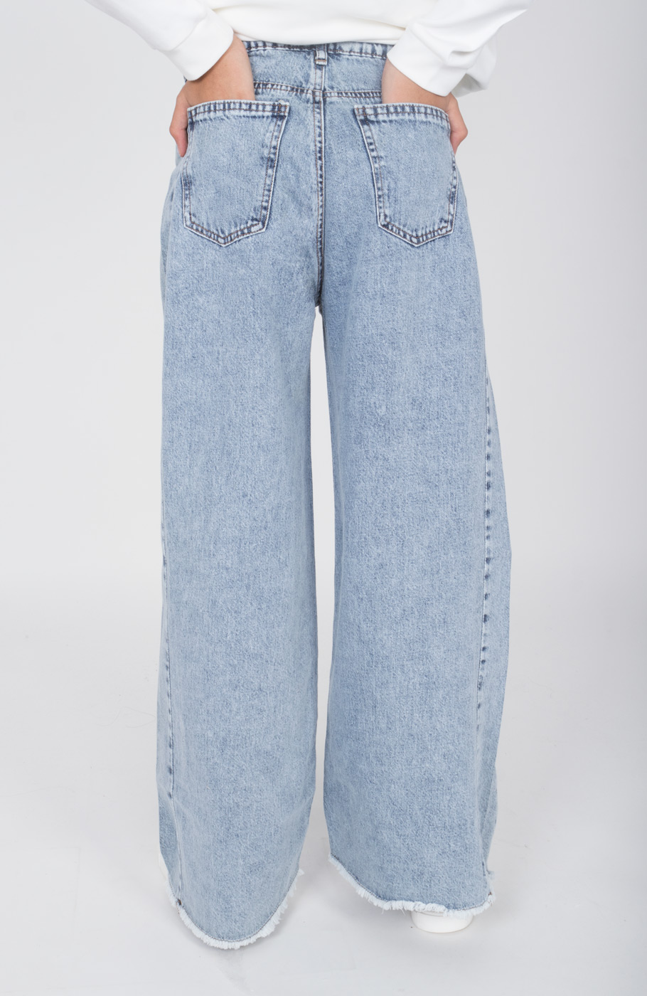 شلوار جین واید برش دار