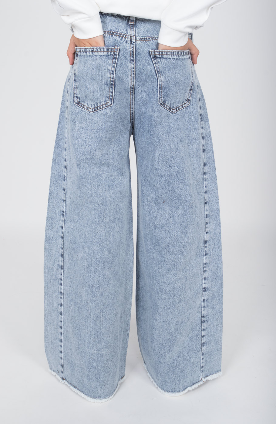 شلوار جین واید برش دار