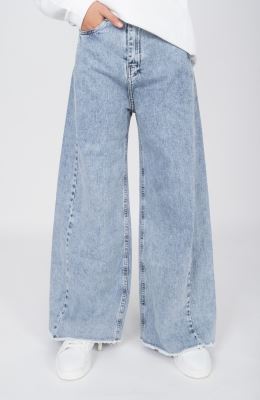 شلوار جین واید برش دار