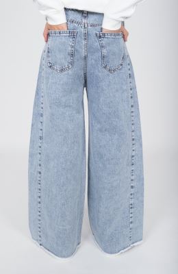 شلوار جین واید برش دار