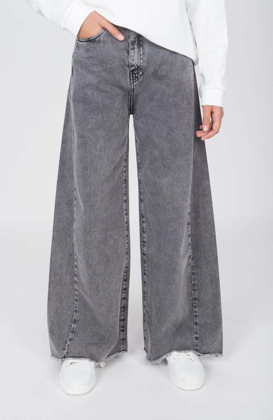 شلوار جین واید برش دار