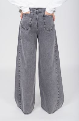 شلوار جین واید برش دار