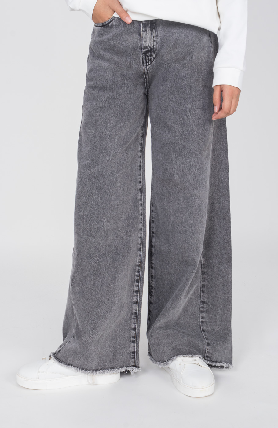 شلوار جین واید برش دار