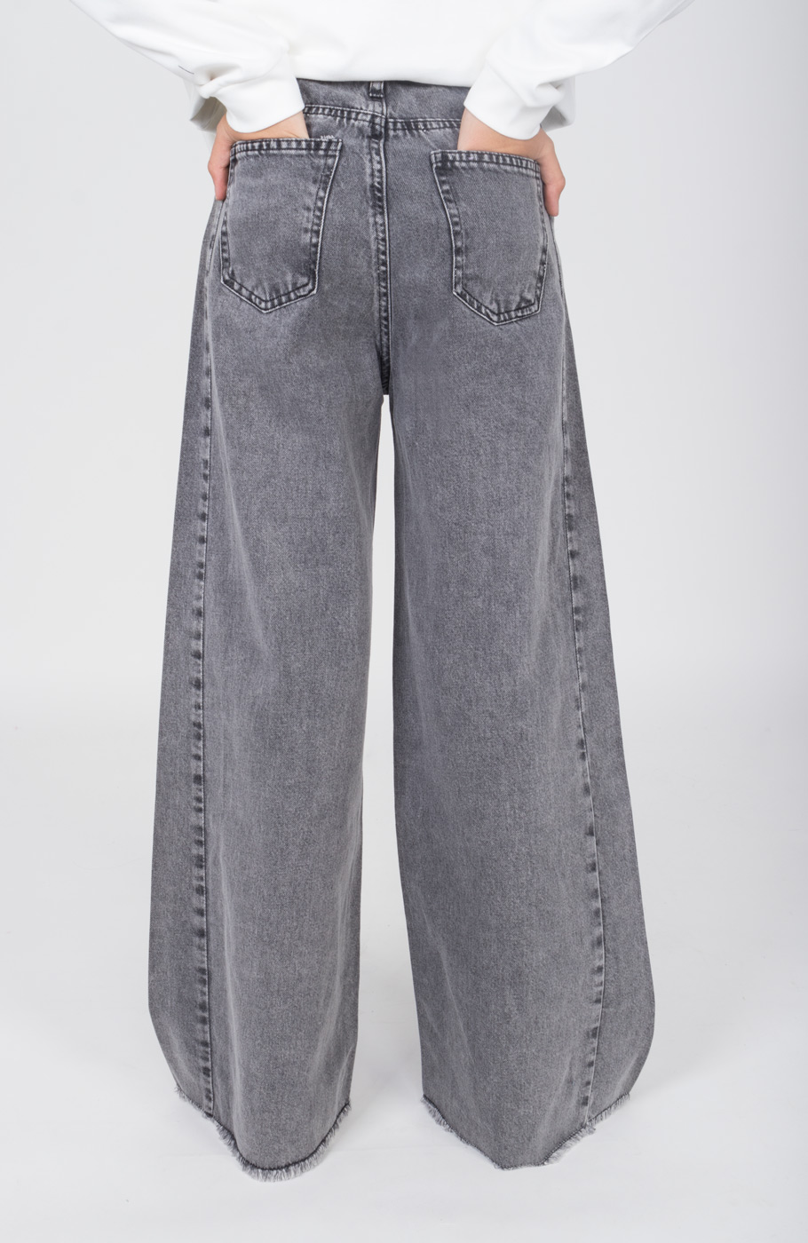 شلوار جین واید برش دار