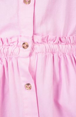 پیراهن کتان کمر کش آستین حلقه ای