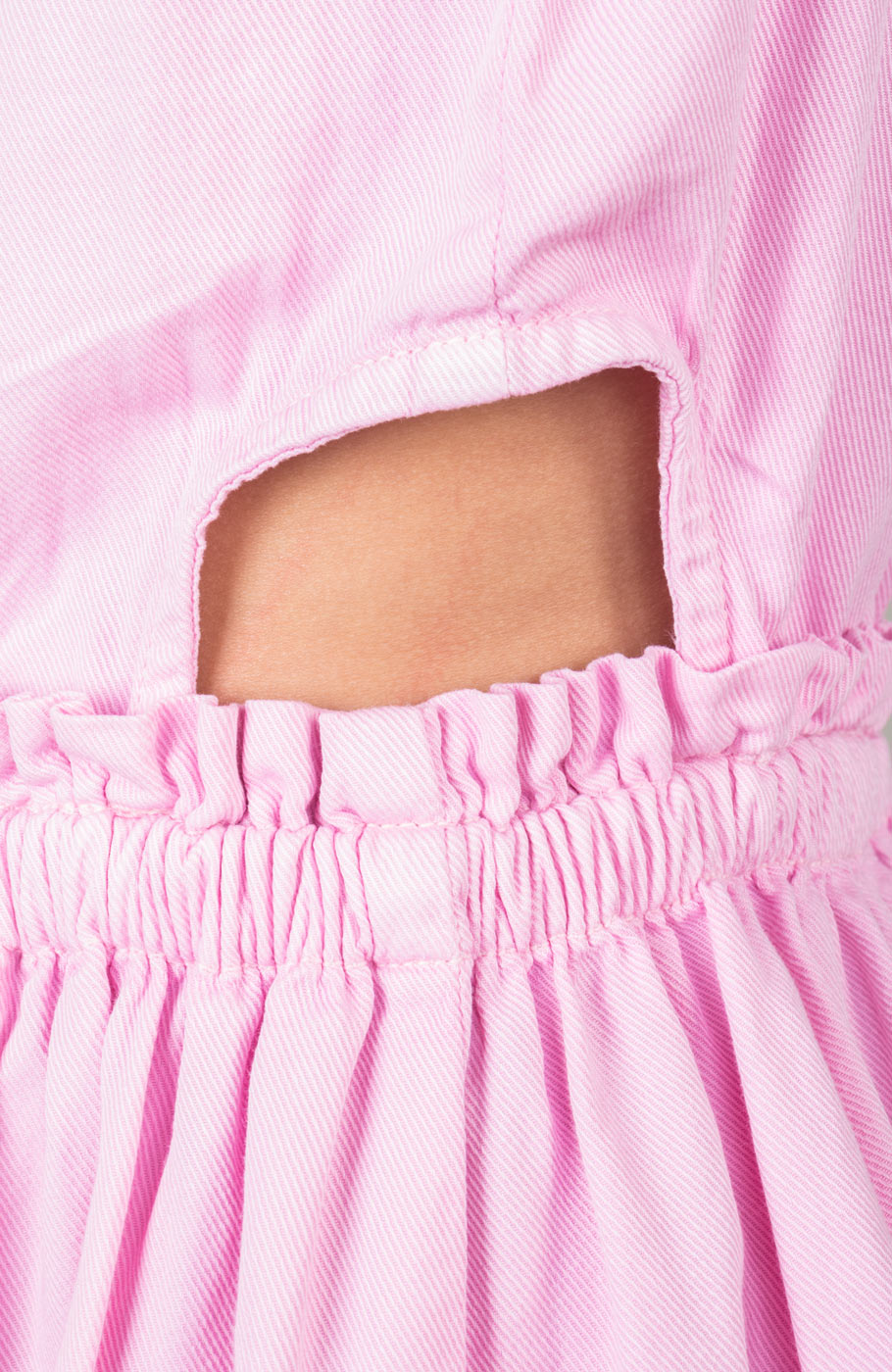 پیراهن کتان کمر کش آستین حلقه ای