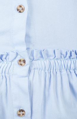 پیراهن کتان کمر کش آستین حلقه ای