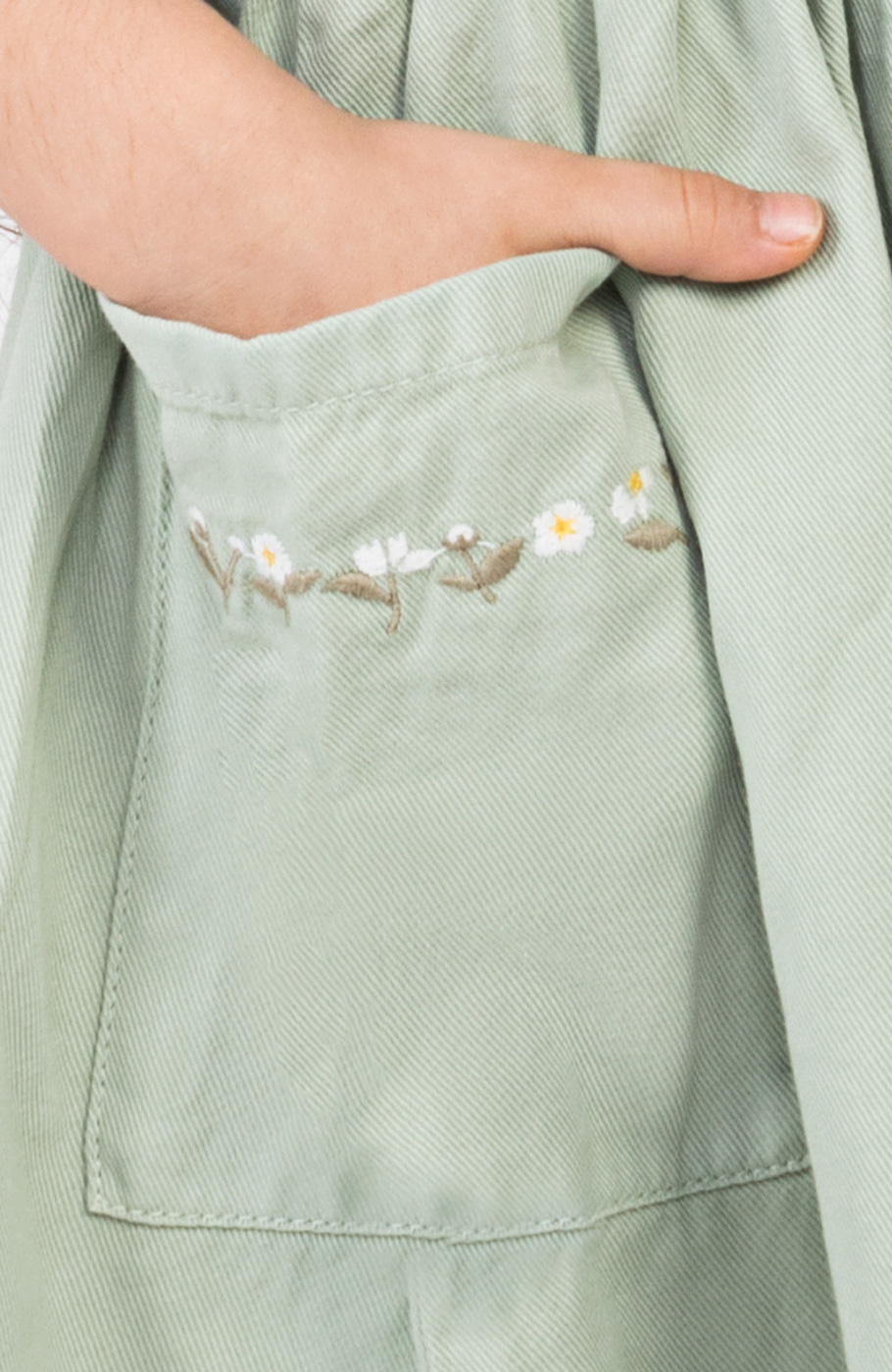 پیراهن کتان کمر کش آستین حلقه ای