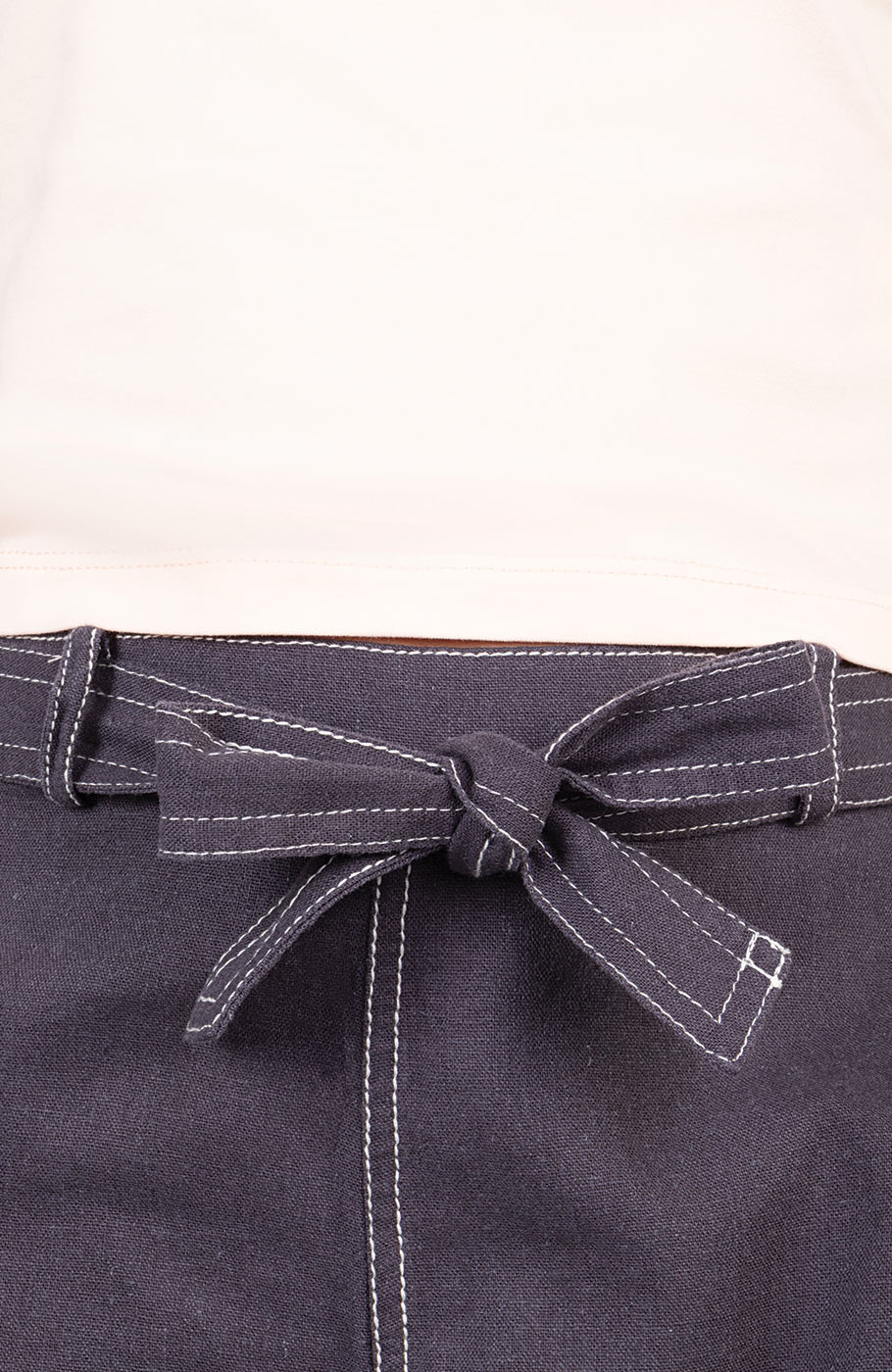 شلوارک لینن با دوخت نارنگ