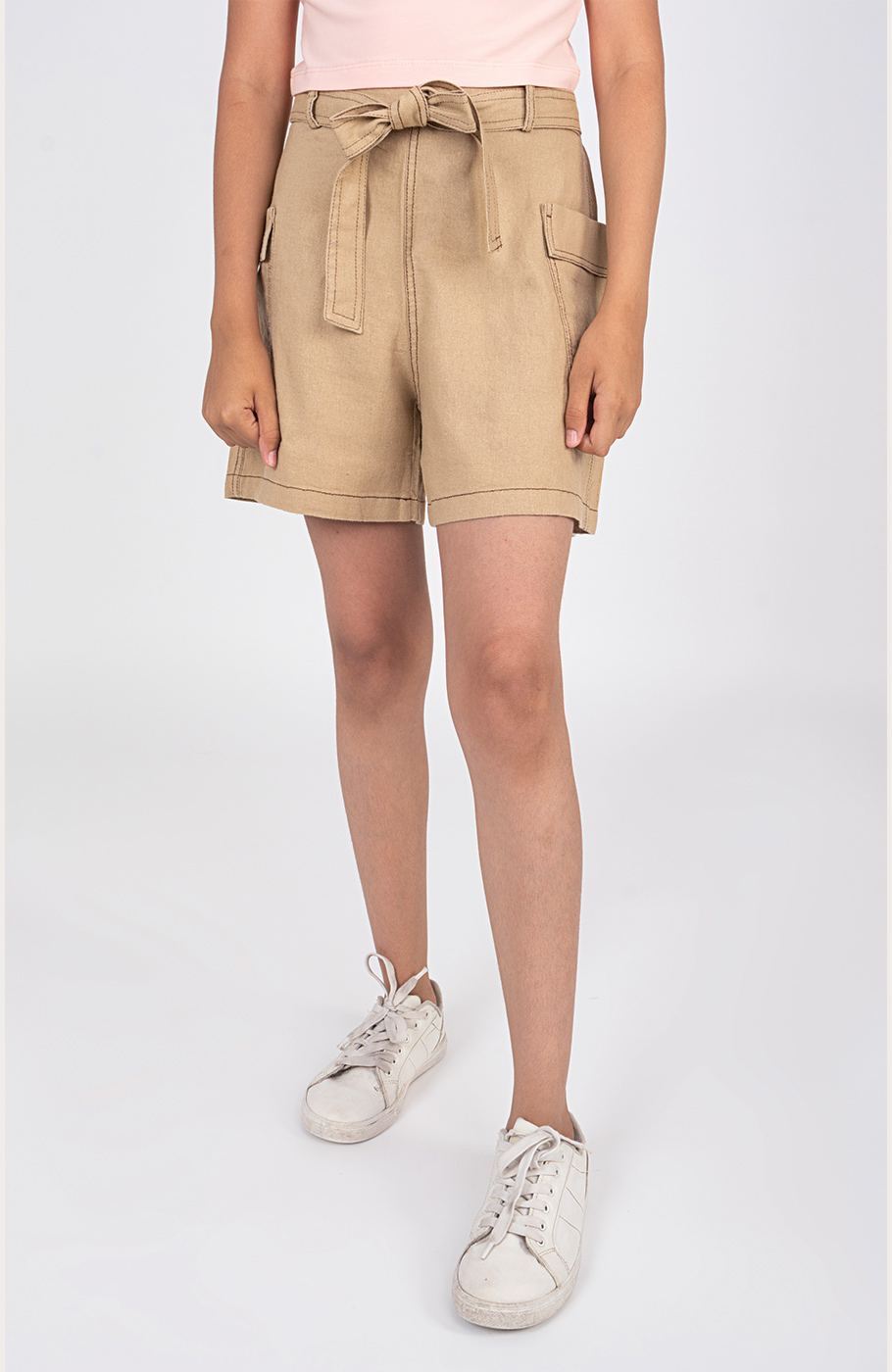 شلوارک لینن با دوخت نارنگ