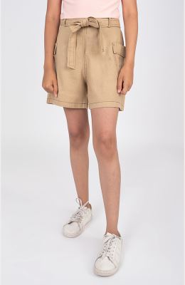 شلوارک لینن با دوخت نارنگ