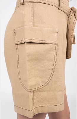 شلوارک لینن با دوخت نارنگ