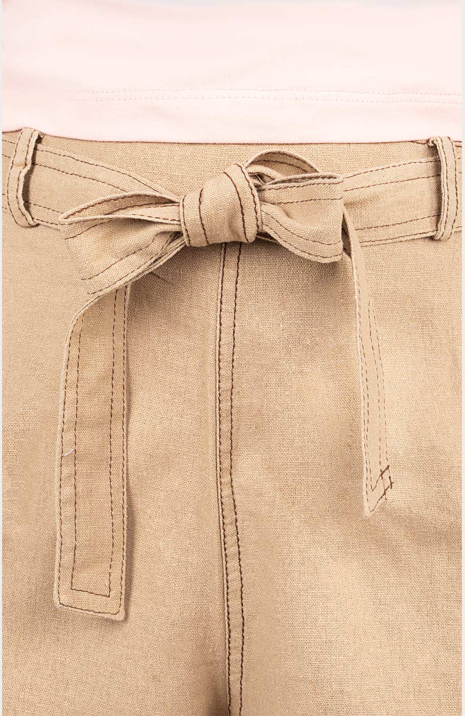 شلوارک لینن با دوخت نارنگ