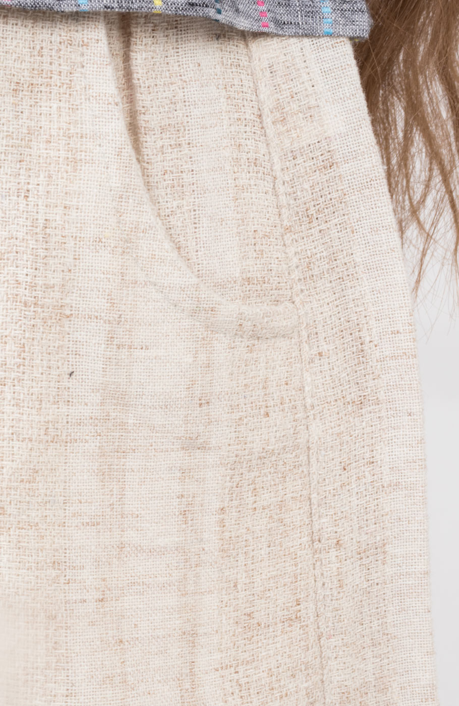 شلوارک لینن حصیری بافت
