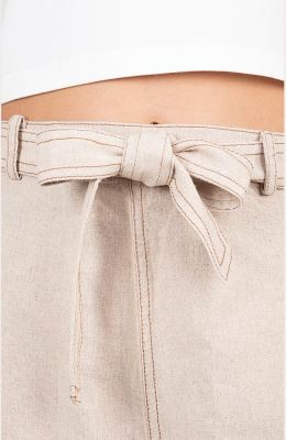 شلوارک لینن با دوخت نارنگ