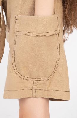 شلوارک لینن با دوخت نارنگ