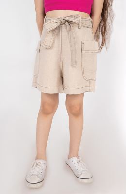 شلوارک لینن با دوخت نارنگ