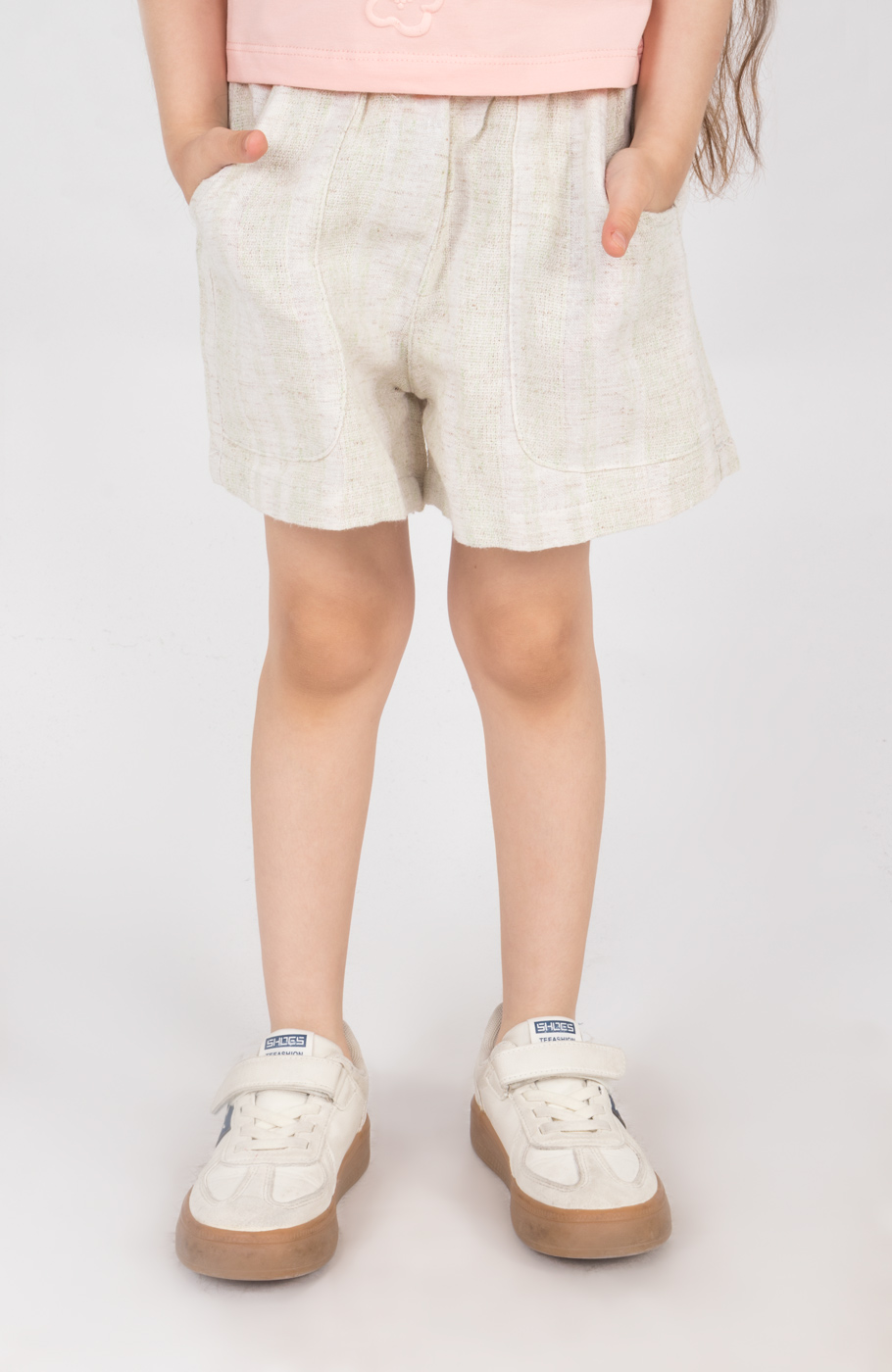 شلوارک لینن حصیری بافت