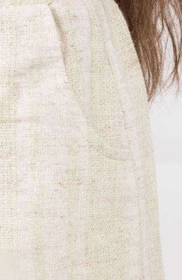 شلوارک لینن حصیری بافت