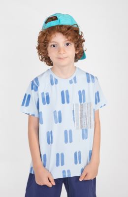 تیشرت یکرولایکرا با جیب حصیری بافت