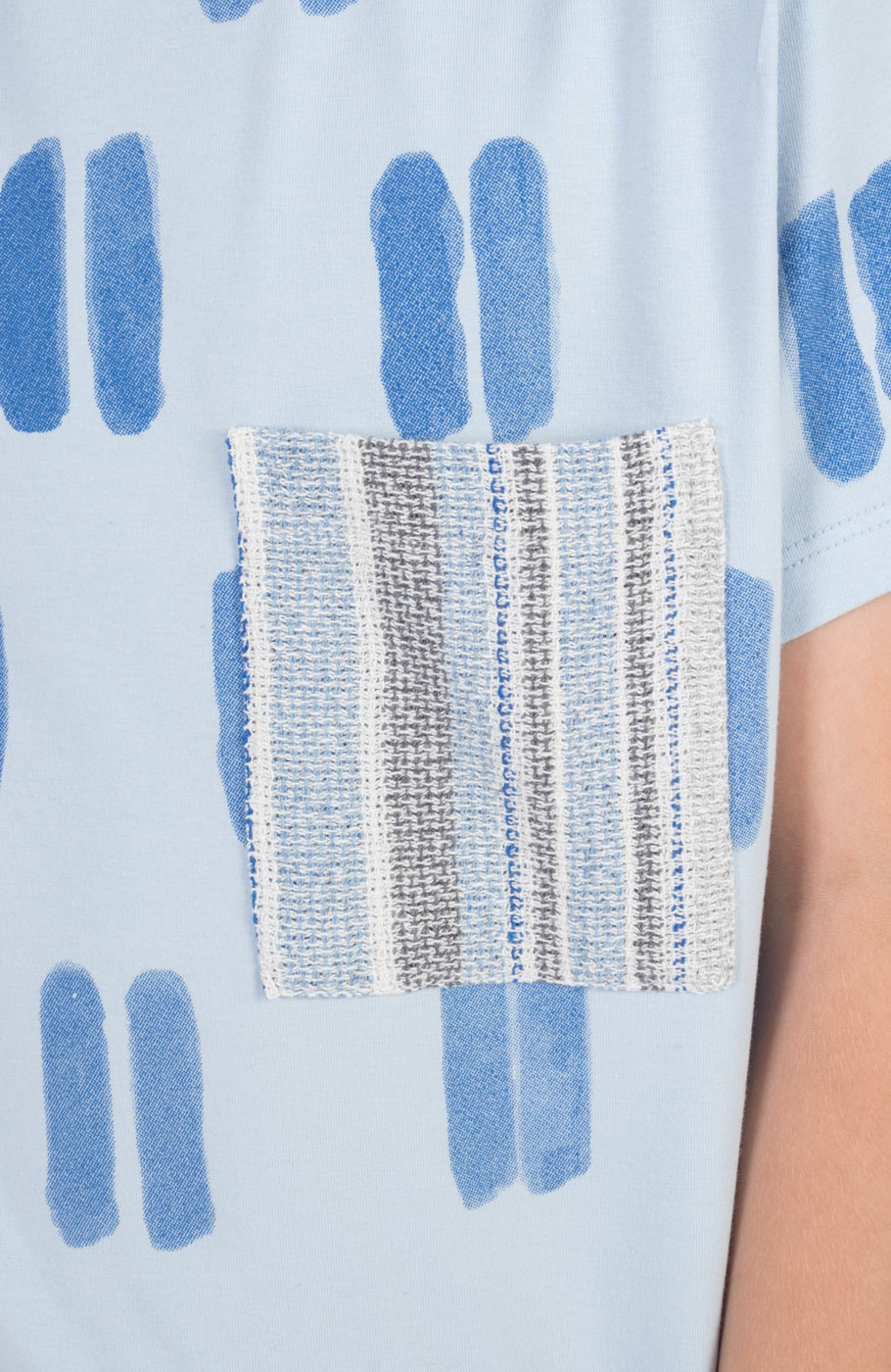 تیشرت یکرولایکرا با جیب حصیری بافت