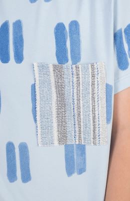 تیشرت یکرولایکرا با جیب حصیری بافت