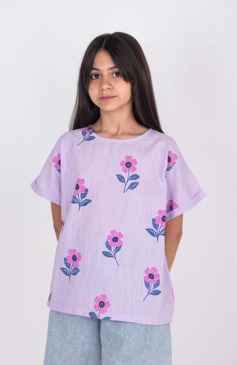 بلوز لینن اسلپ آستین کوتاه پاکتی