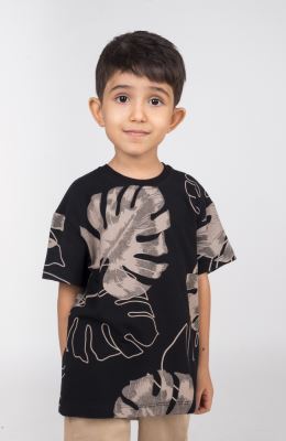 تیشرت یکرولایکرا آستین افتاده تمام چاپ