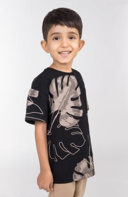 تیشرت یکرولایکرا آستین افتاده تمام چاپ