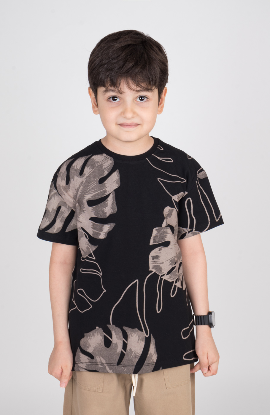 تیشرت یکرولایکرا آستین افتاده تمام چاپ