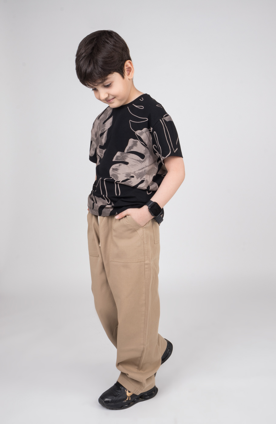 تیشرت یکرولایکرا آستین افتاده تمام چاپ