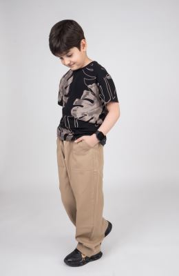 تیشرت یکرولایکرا آستین افتاده تمام چاپ