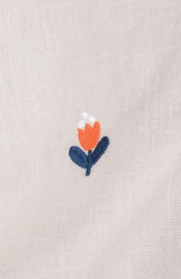 شومیز لینن اسلپ آستین کوتاه جلو گره ای