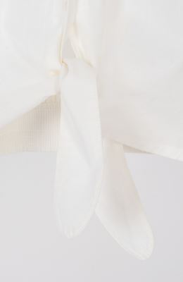 شومیز لینن اسلپ آستین کوتاه جلو گره ای