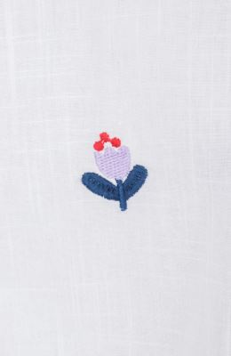 شومیز لینن اسلپ آستین کوتاه جلو گره ای