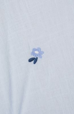 شومیز لینن اسلپ آستین کوتاه جلو گره ای