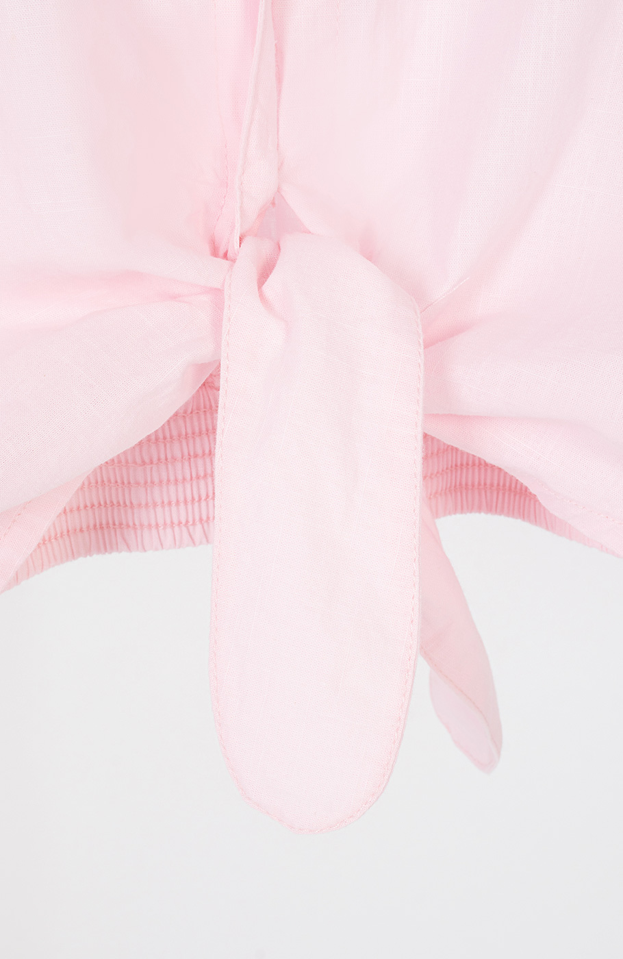 شومیز لینن اسلپ آستین کوتاه جلو گره ای