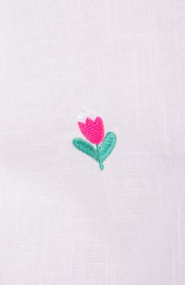 شومیز لینن اسلپ آستین کوتاه جلو گره ای