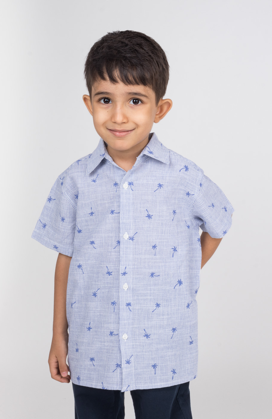 شومیز ساده بافت راه راه ریز آستین کوتاه