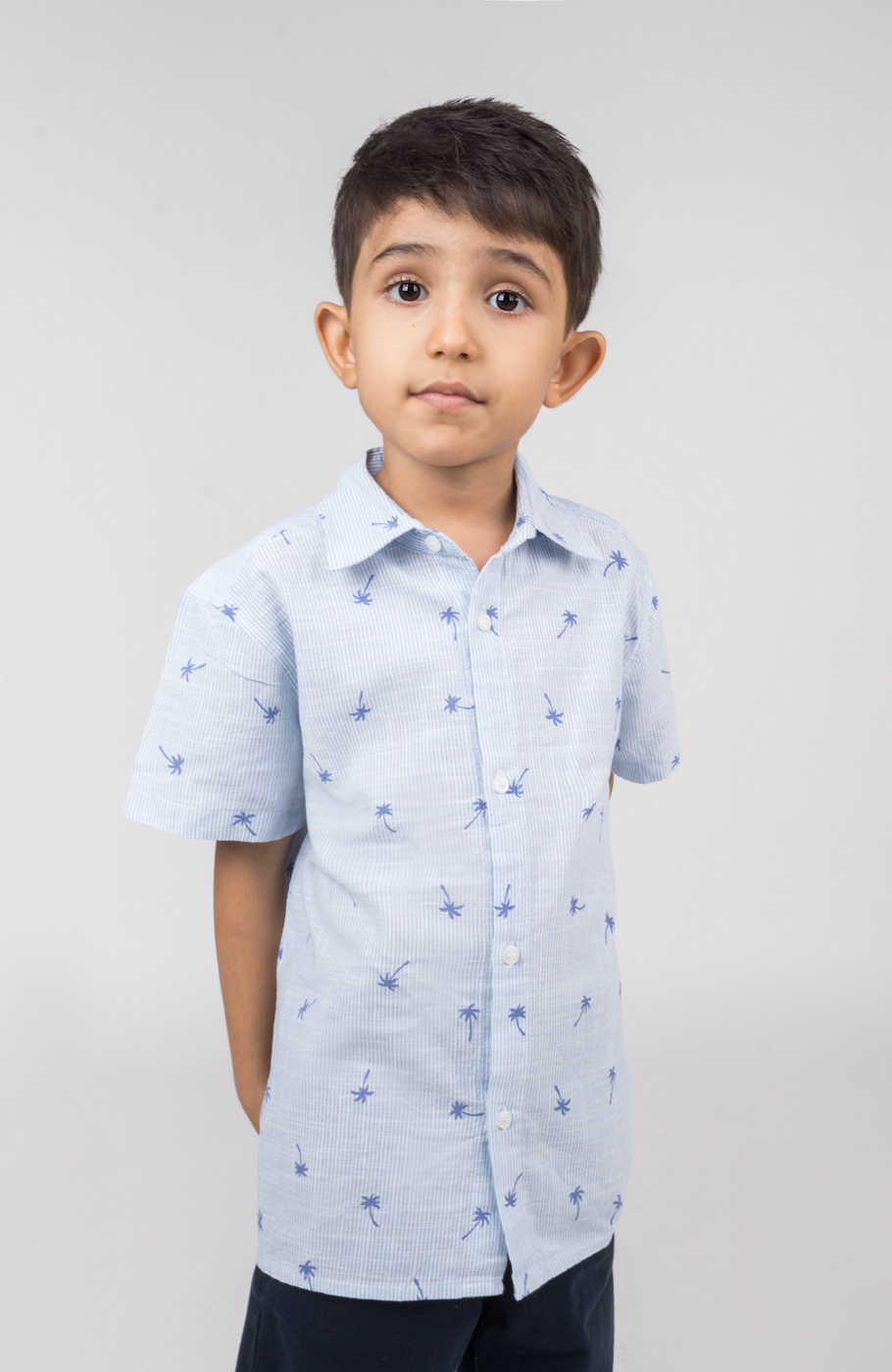 شومیز ساده بافت راه راه ریز آستین کوتاه