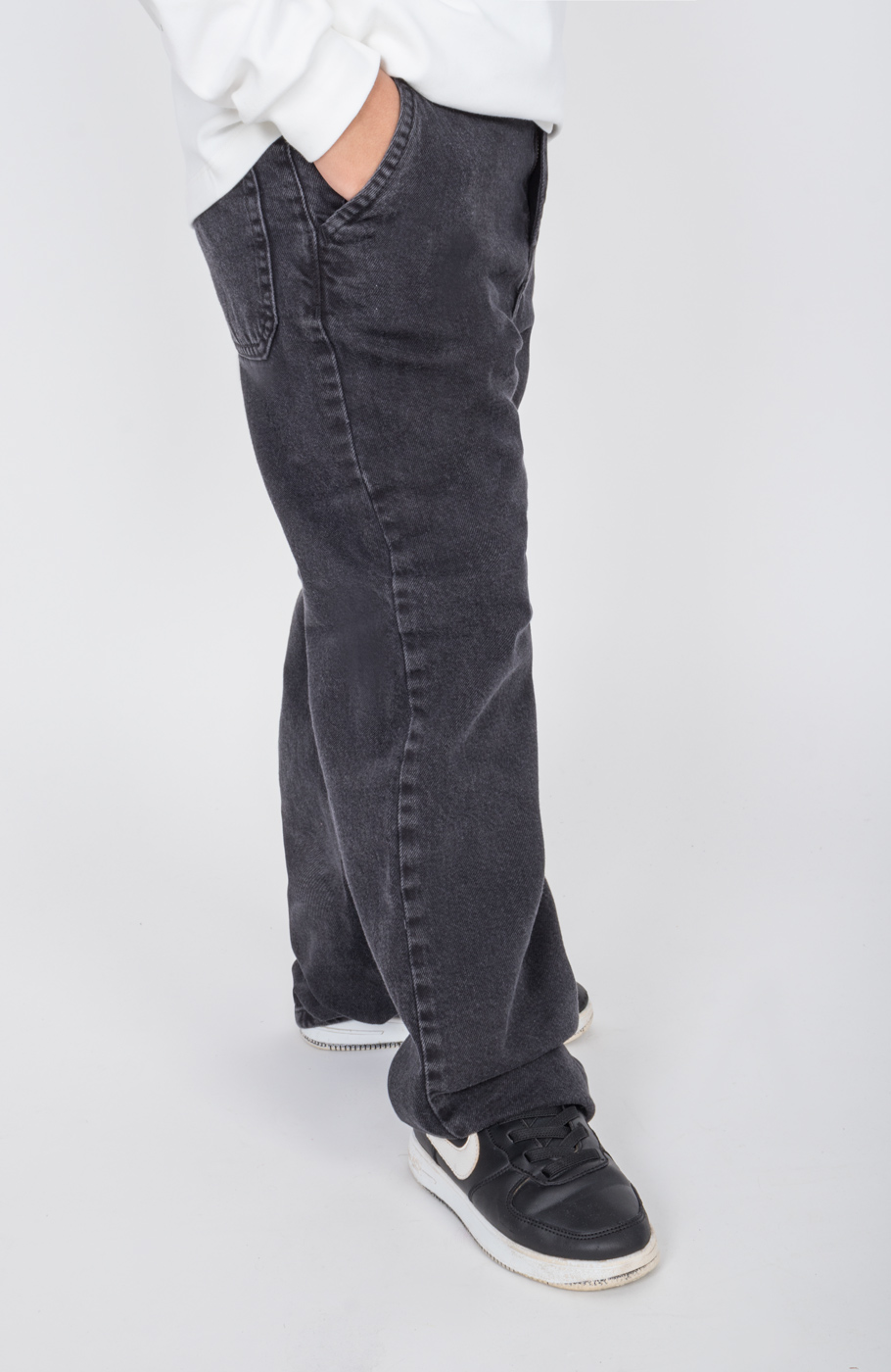 شلوار جین کمر کش و دکمه دار