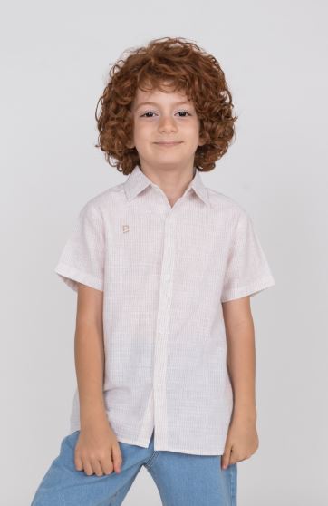 شومیز ساده بافت راه راه آبرنگی آستین کوتاه